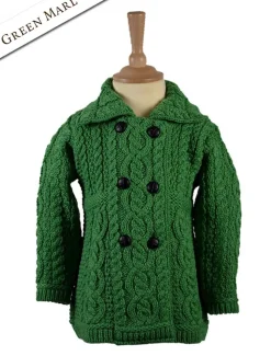 Best Sale Kid's Double Breasted Aran Merino Cardigan Kids Sweaters, Cardigans & Jackets