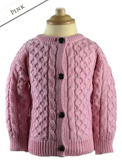 Cheap Kid's Traditional Aran Merino Wool Cardigan Kids Sweaters, Cardigans & Jackets