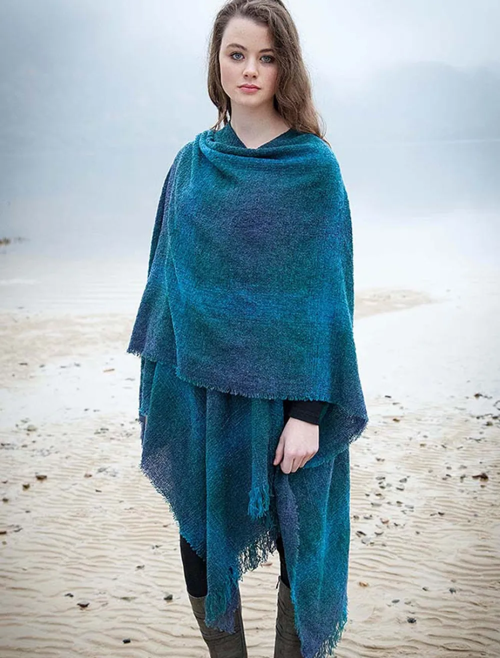 Cheap Lambswool Celtic Ruana Wrap Women Ponchos, Capes & Shawls