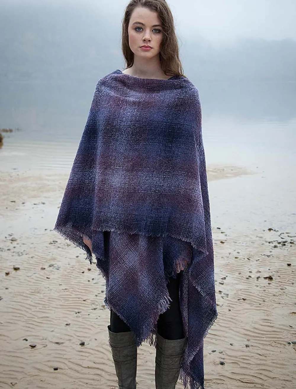 Cheap Lambswool Celtic Ruana Wrap Women Ponchos, Capes & Shawls