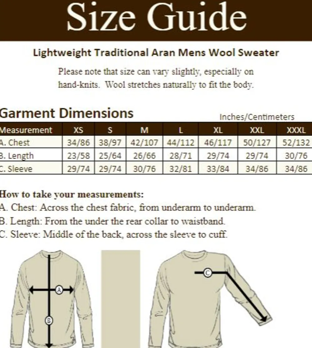 Fashion Lightweight Traditional Aran Mens Wool Sweater Sweaters