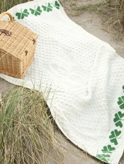 Online Medium Merino Shamrock Throw Knitted Wool Throws