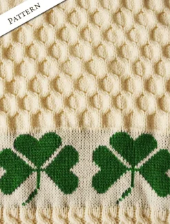 Online Medium Merino Shamrock Throw Knitted Wool Throws