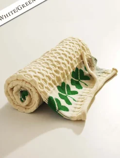 Online Medium Merino Shamrock Throw Knitted Wool Throws