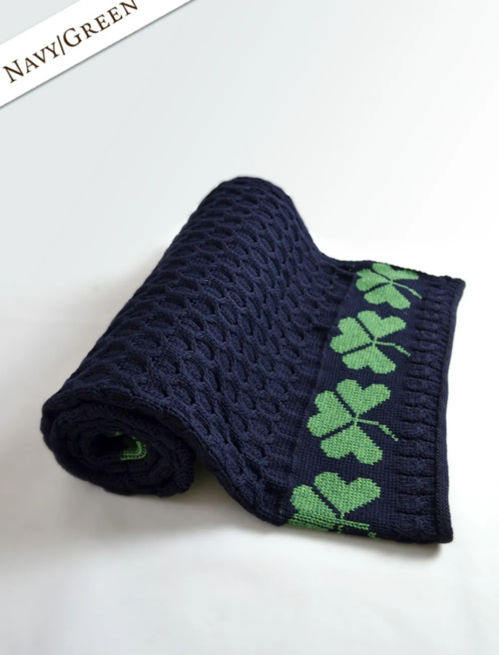 Online Medium Merino Shamrock Throw Knitted Wool Throws
