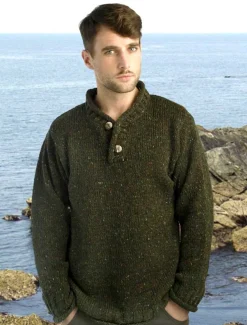 Online Men's Donegal Tweed 2 Button Sweater Sweaters