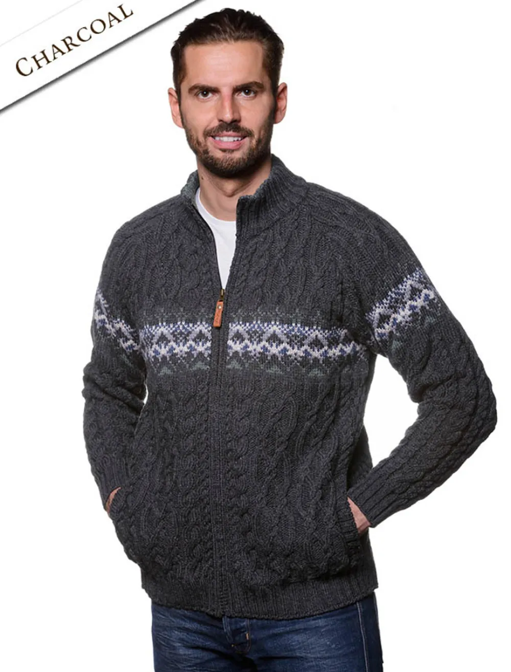 Cheap Men's Full Zip Cardigan with Pockets Cardigans, Jackets & Coats