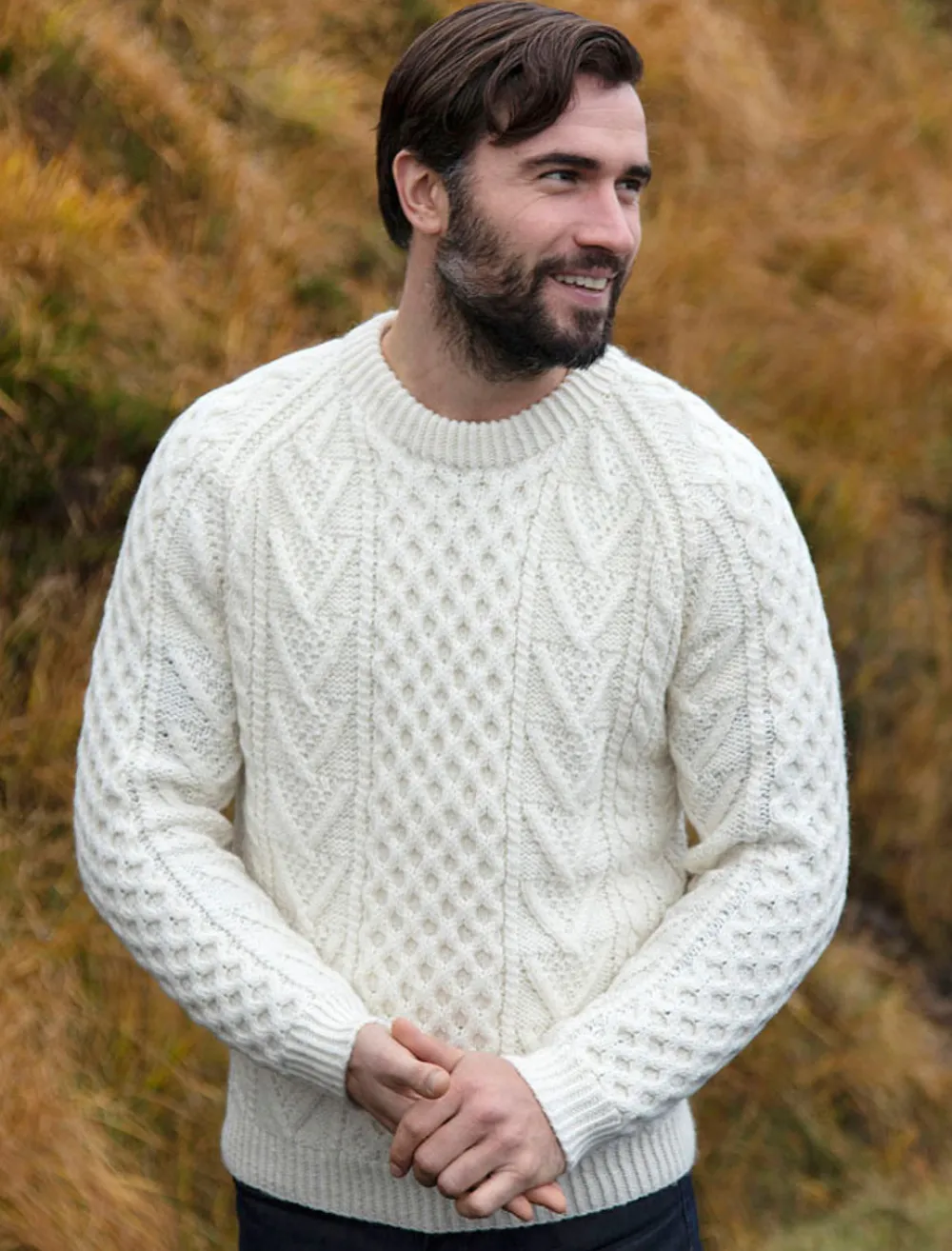 Cheap Mens Hand-knit Chevron Stitch Sweater Sweaters