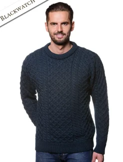 Outlet Mens Heavyweight Traditional Aran Wool Sweater Sweaters