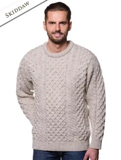 Outlet Mens Heavyweight Traditional Aran Wool Sweater Sweaters