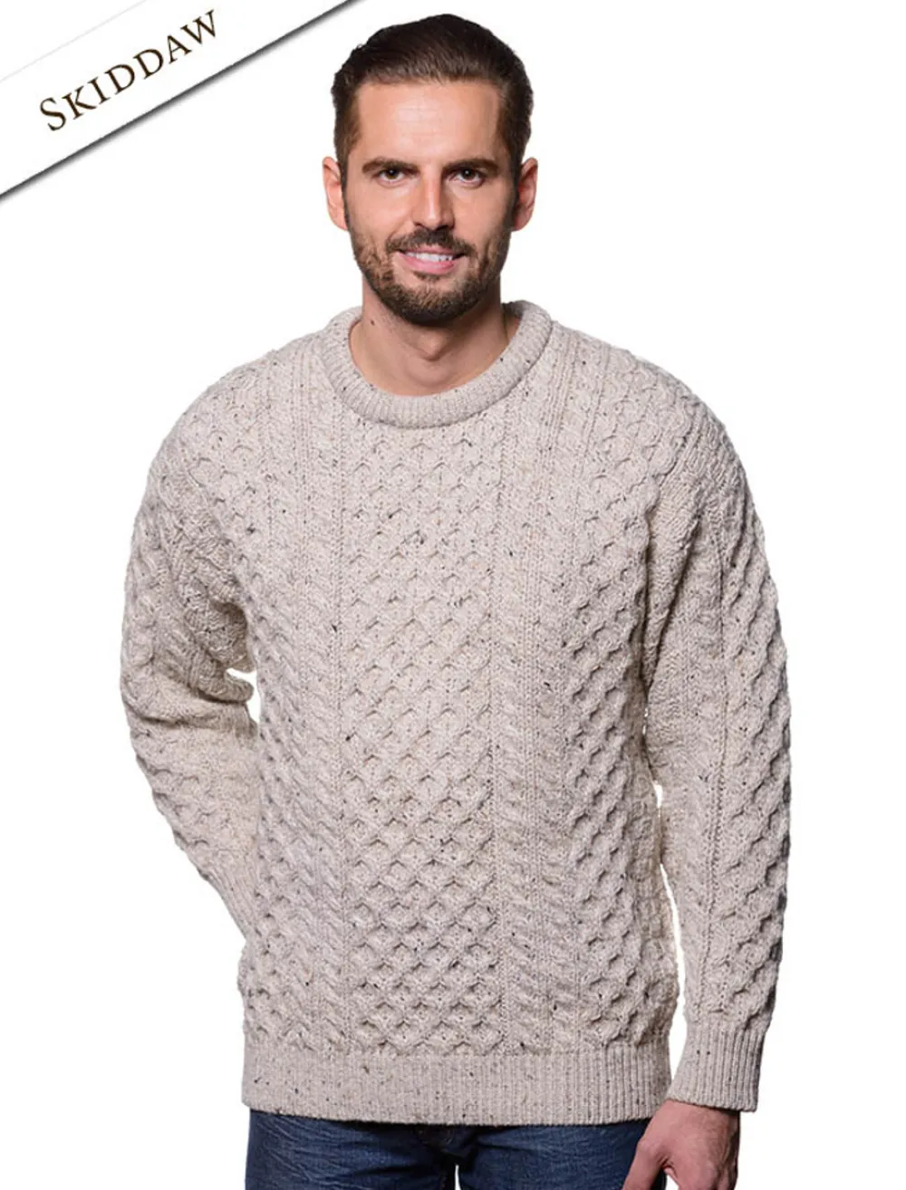 Outlet Mens Heavyweight Traditional Aran Wool Sweater Sweaters