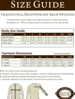 Outlet Mens Heavyweight Traditional Aran Wool Sweater Sweaters