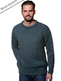 Outlet Mens Heavyweight Traditional Aran Wool Sweater Sweaters