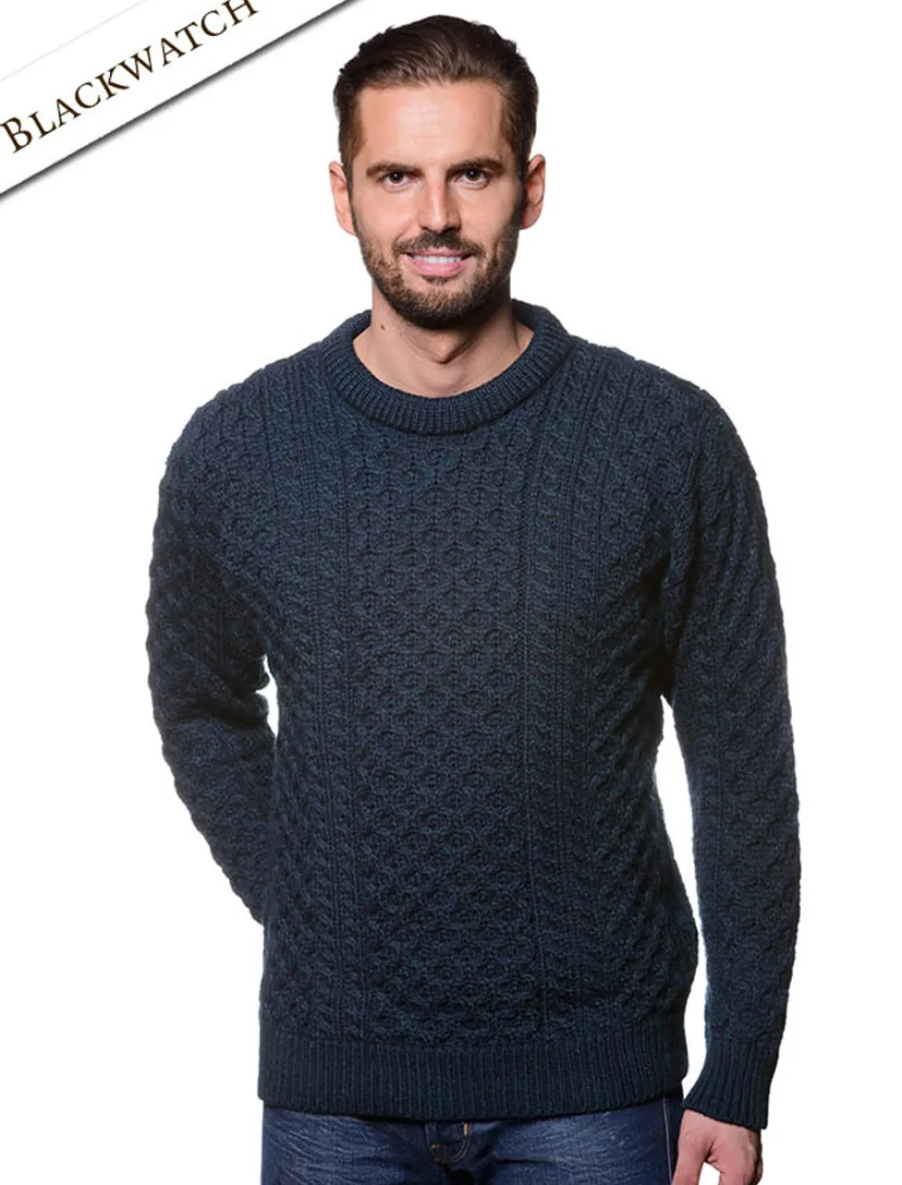 Outlet Mens Heavyweight Traditional Aran Wool Sweater Sweaters