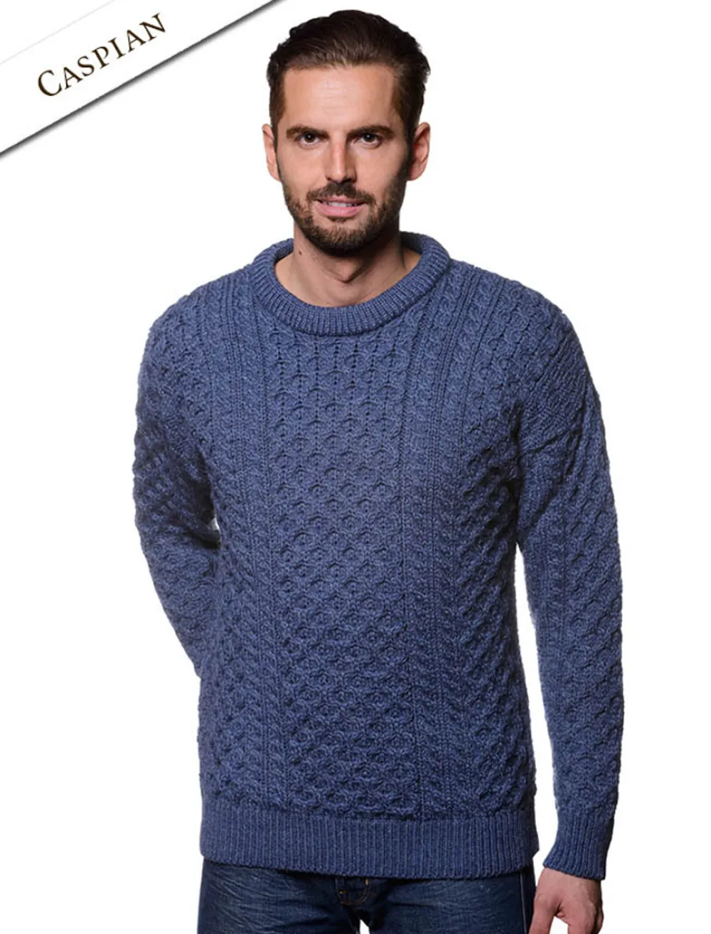 Outlet Mens Heavyweight Traditional Aran Wool Sweater Sweaters