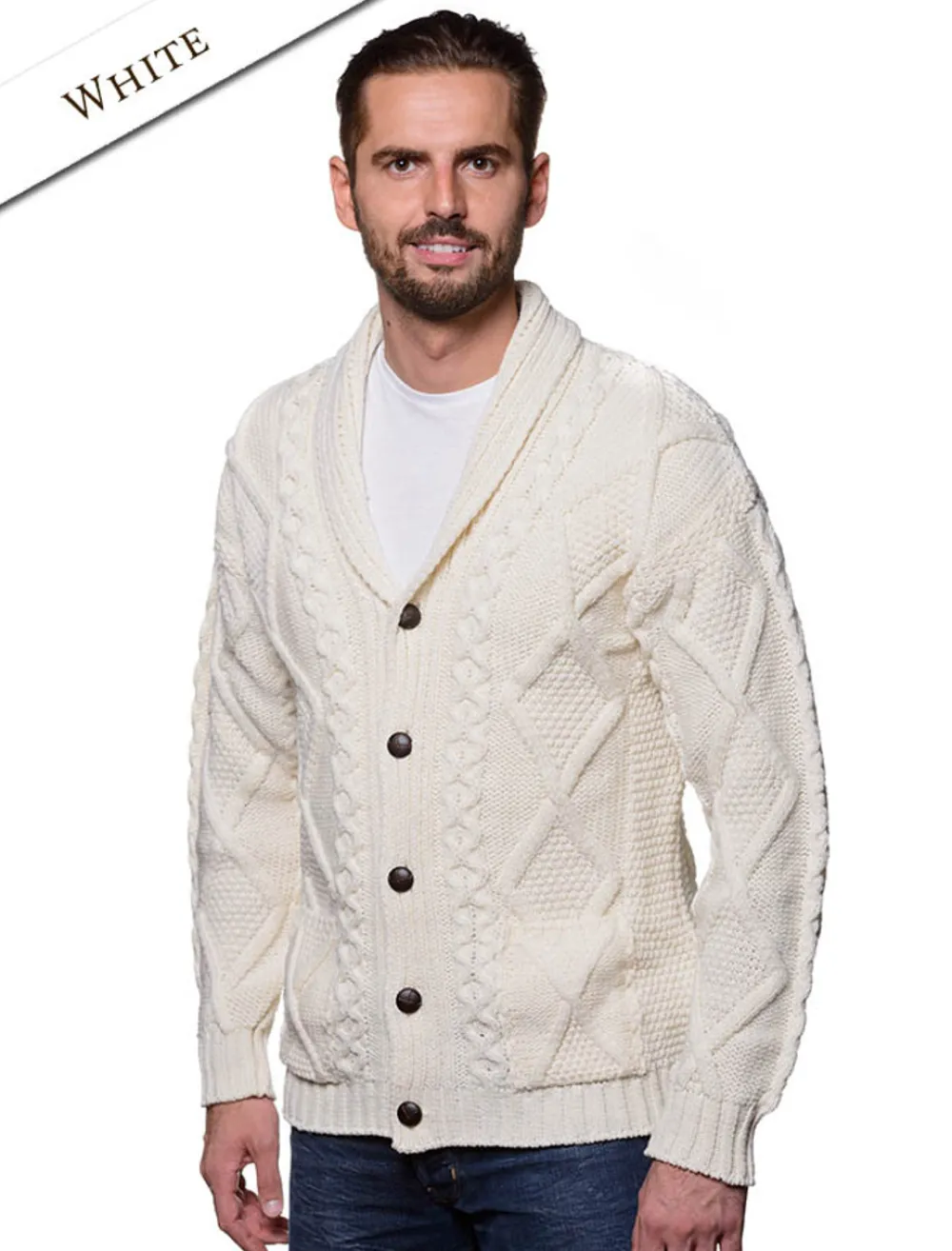 Outlet Men's Shawl Neck Diamond Cardigan Cardigans, Jackets & Coats