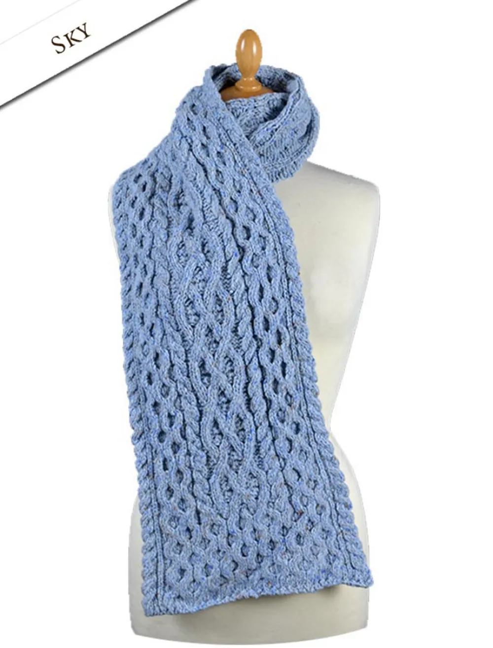 Discount Men's Wool Cashmere Aran Honeycomb Scarf Knitted Wool Scarves