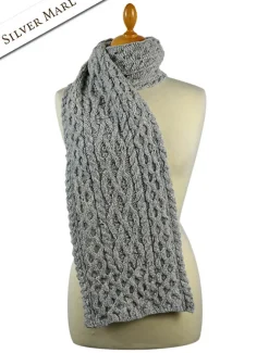 Discount Men's Wool Cashmere Aran Honeycomb Scarf Knitted Wool Scarves
