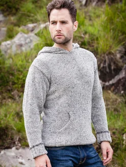 New Men's Wool Hoodie with Pouch Pocket Sweaters