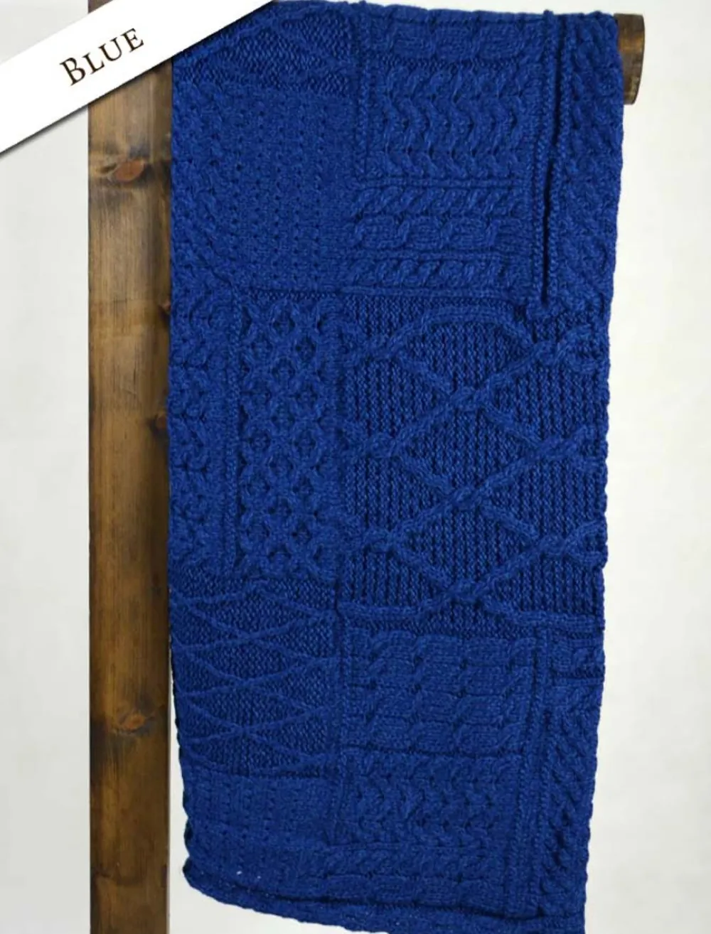 Cheap Merino Aran Patchwork Throw Knitted Wool Throws