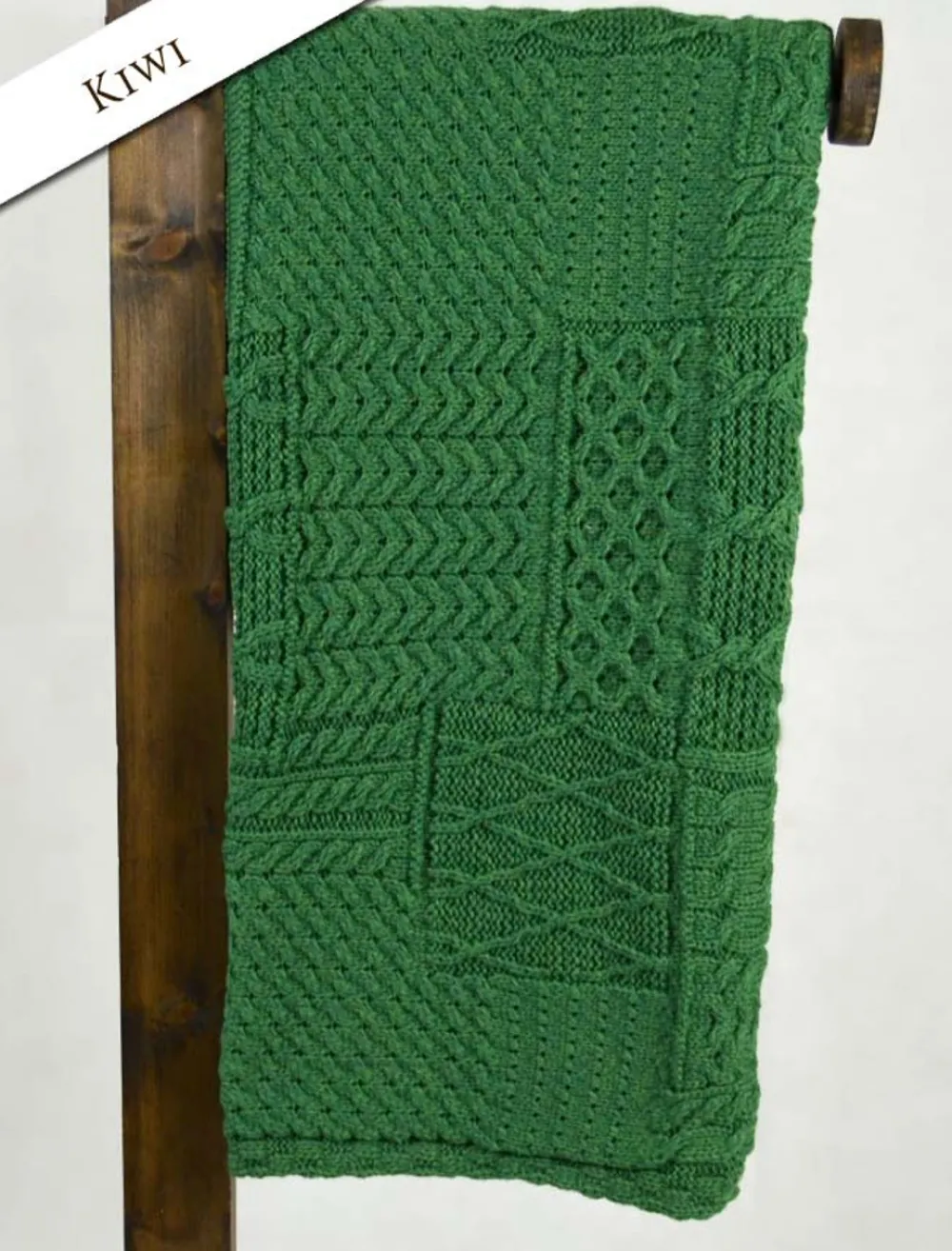Cheap Merino Aran Patchwork Throw Knitted Wool Throws