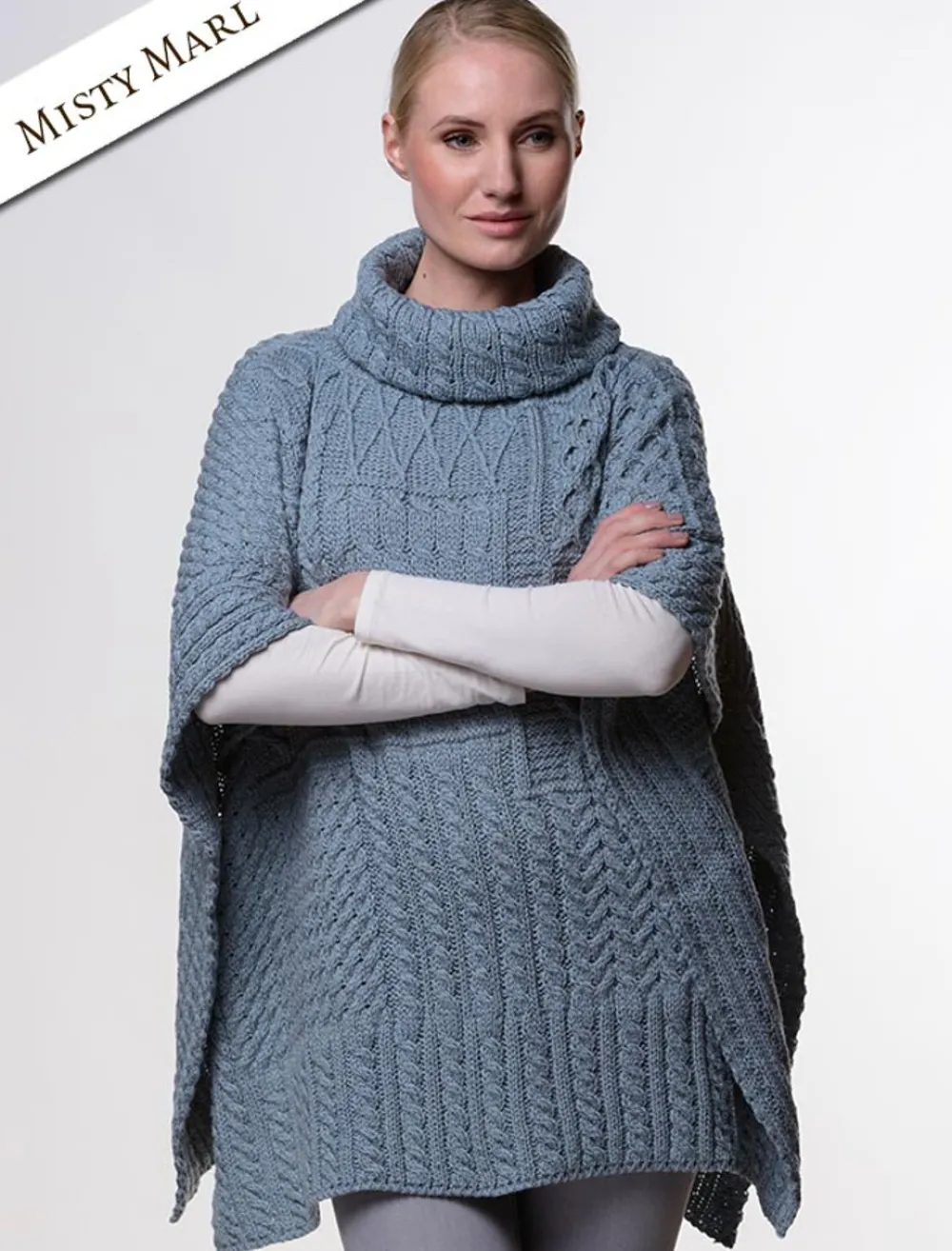 New Merino Wool Patchwork Poncho with Collar Women Ponchos, Capes & Shawls