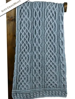 Sale Plated Aran Throw Knitted Wool Throws