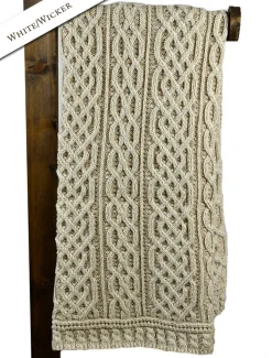 Sale Plated Aran Throw Knitted Wool Throws