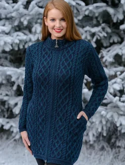 Cheap Plated Coat with Celtic Zip Women Cardigans, Jackets & Coatigans
