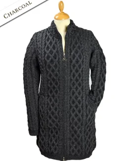 Cheap Plated Coat with Celtic Zip Women Cardigans, Jackets & Coatigans