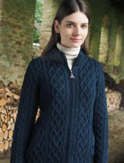 Cheap Plated Coat with Celtic Zip Women Cardigans, Jackets & Coatigans