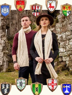 Shop Premium ClanAran Scarf - Find Your Clan Women Knitted Wool Scarves|Knitted Wool Scarves