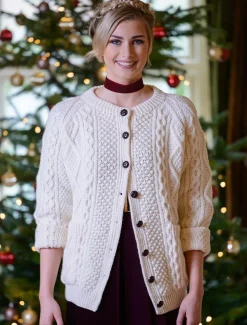 Cheap Premium Handknit Merino Lumber Jacket Women Cardigans, Jackets & Coatigans