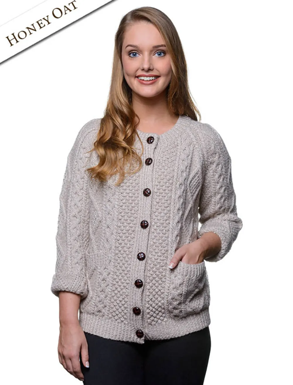 Cheap Premium Handknit Merino Lumber Jacket Women Cardigans, Jackets & Coatigans