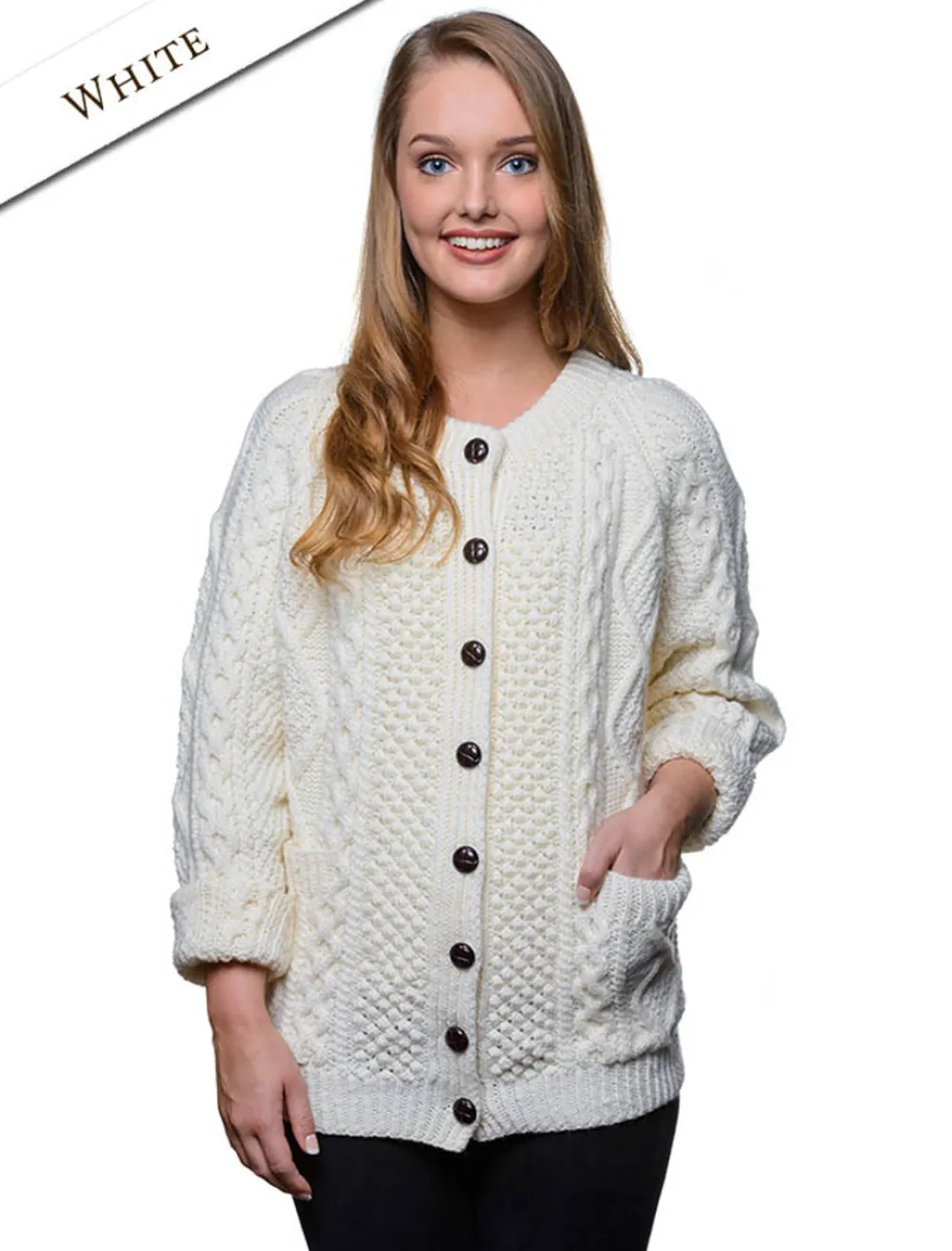 Cheap Premium Handknit Merino Lumber Jacket Women Cardigans, Jackets & Coatigans