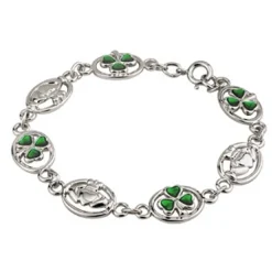 Flash Sale Rhodium Plated Claddagh & Shamrock Bracelet Women Jewelry|Jewelry