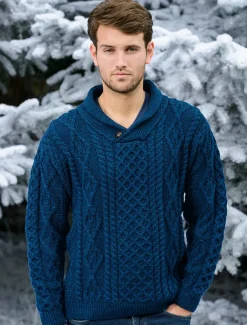 Best Shawl Neck Honeycomb Sweater Sweaters