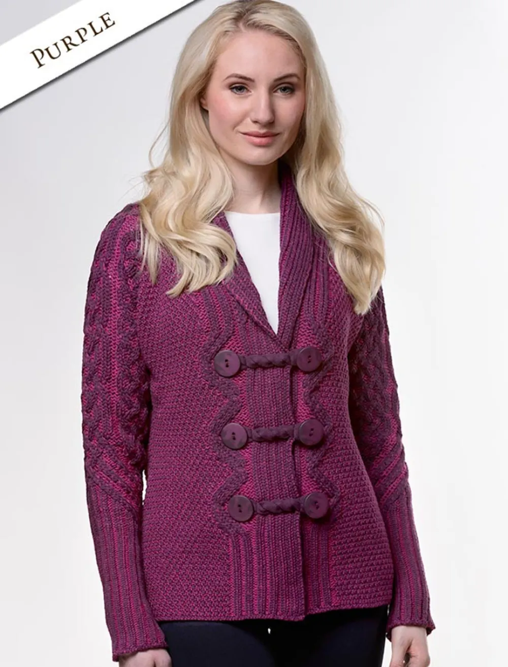 Shop Shawl Neck Two-Tone Merino Cardigan Women Cardigans, Jackets & Coatigans