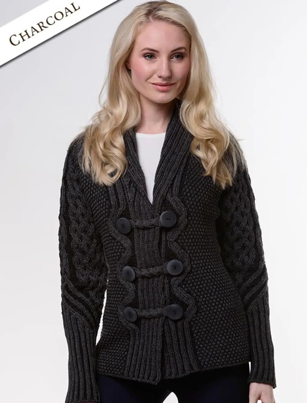 Shop Shawl Neck Two-Tone Merino Cardigan Women Cardigans, Jackets & Coatigans