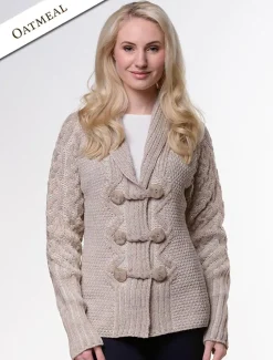 Shop Shawl Neck Two-Tone Merino Cardigan Women Cardigans, Jackets & Coatigans
