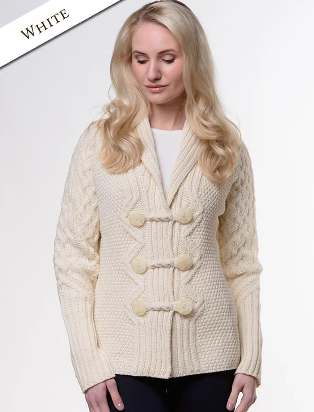 Shop Shawl Neck Two-Tone Merino Cardigan Women Cardigans, Jackets & Coatigans