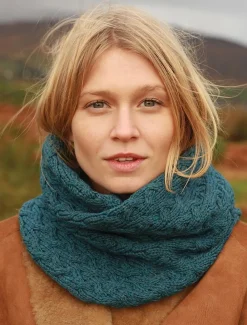 Clearance Super Soft Aran Infinity Scarf Women Knitted Wool Scarves