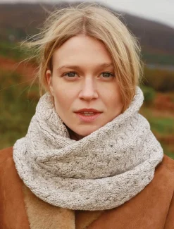 Clearance Super Soft Aran Infinity Scarf Women Knitted Wool Scarves