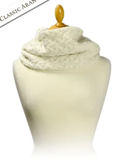 Clearance Super Soft Aran Infinity Scarf Women Knitted Wool Scarves