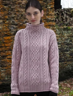 Shop Super Soft Aran Roll Neck Sweater Women Sweaters