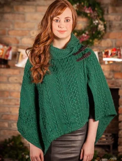 Clearance Super Soft Cable Aran Shawl Women Ponchos, Capes & Shawls