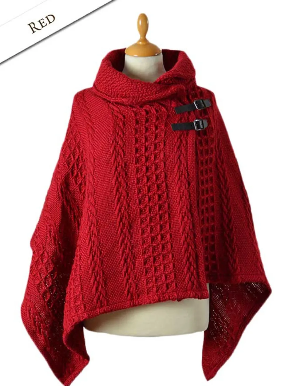 Clearance Super Soft Cable Aran Shawl Women Ponchos, Capes & Shawls