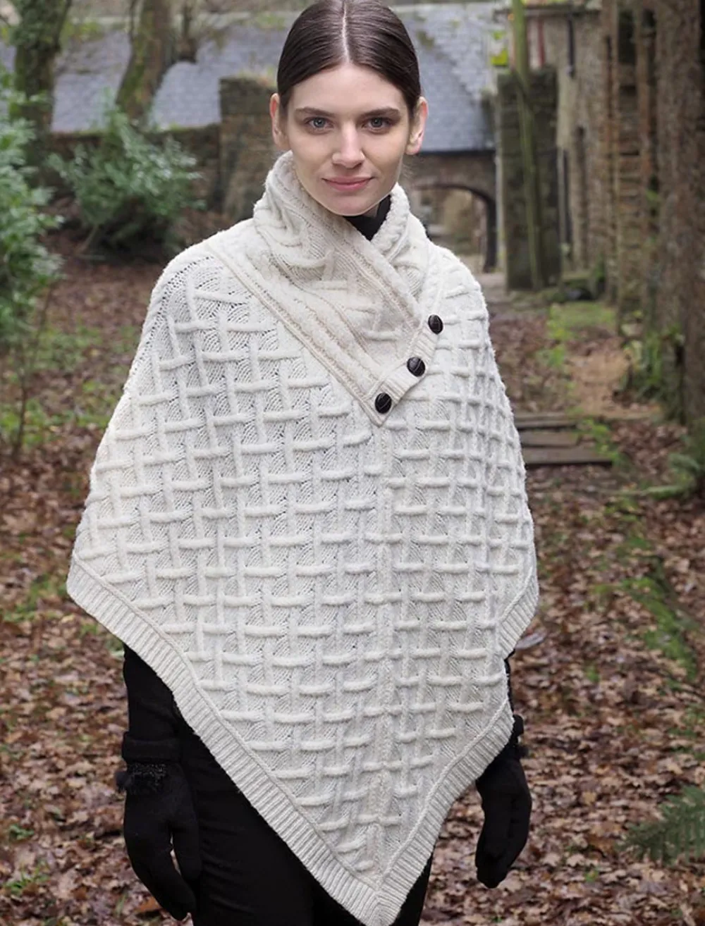 Sale Super Soft Lattice Stitch Poncho Women Ponchos, Capes & Shawls