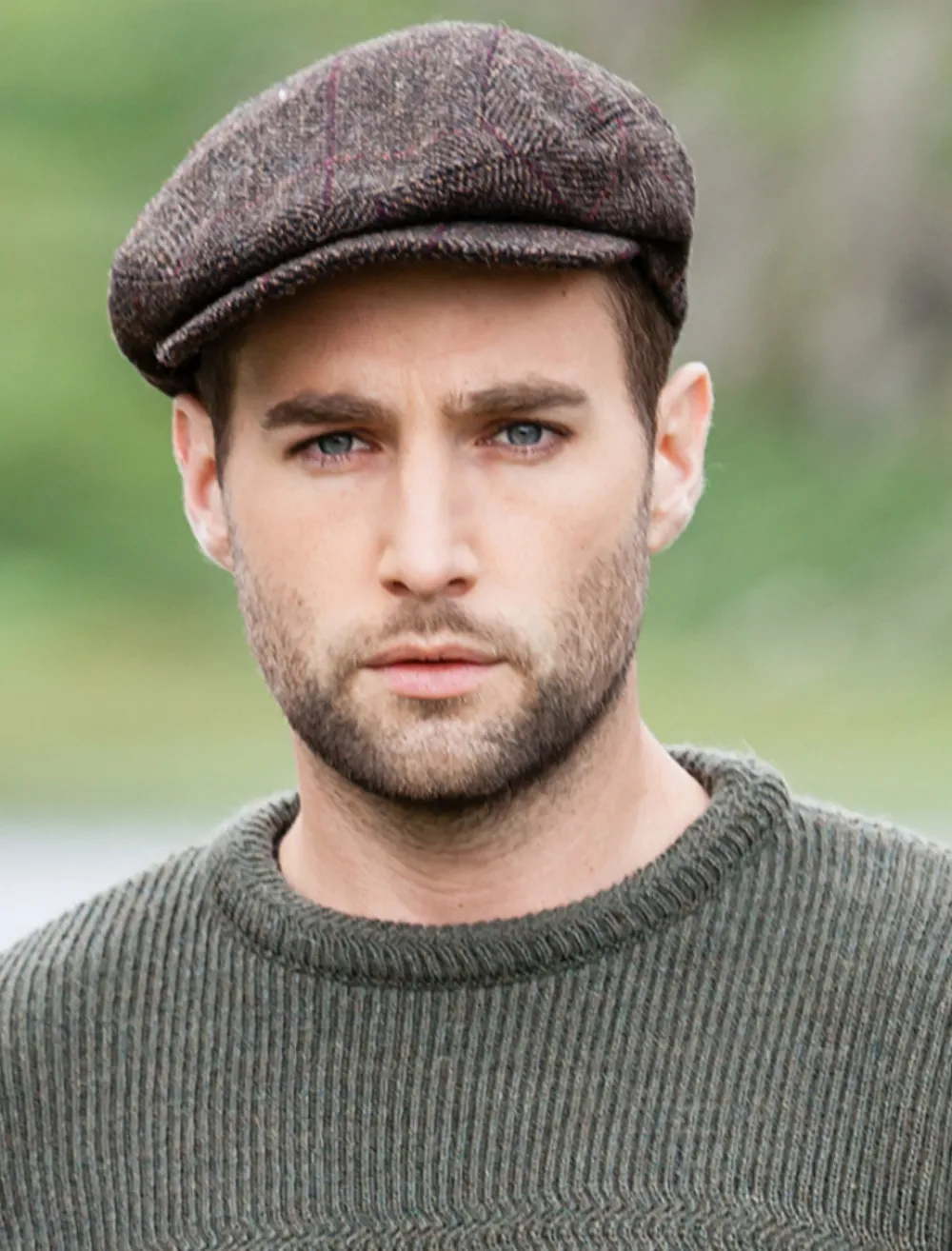 Discount Trinity Tweed Flat Cap - Brown with Red Irish Flat Caps