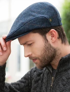 Best Trinity Tweed Flat Cap - Denim Irish Flat Caps